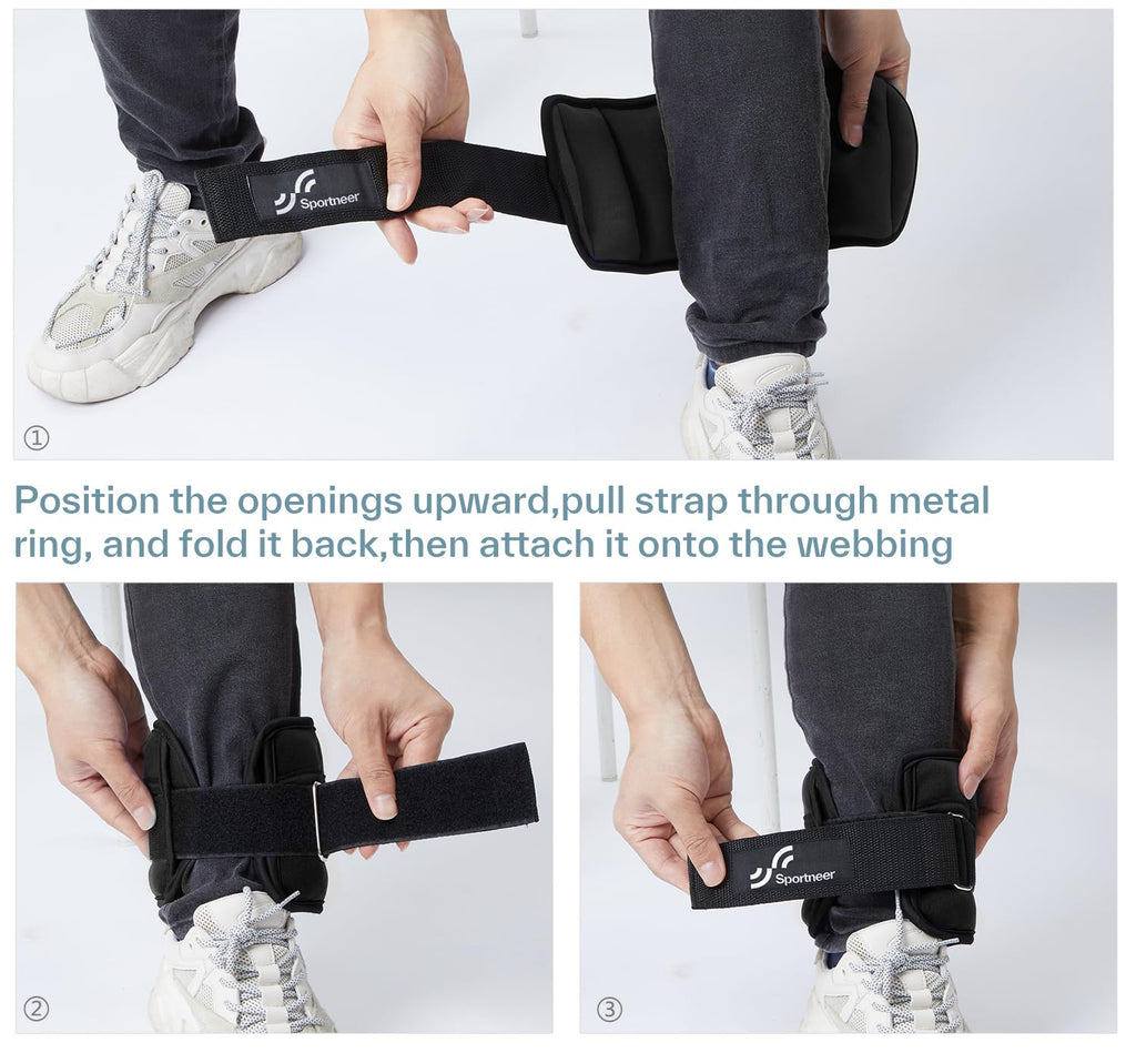 Sportneer Adjustable Ankle Weights Set (2–10 lbs)