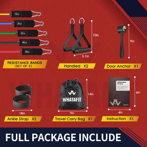 WHATAFIT Resistance Bands Set with Handles