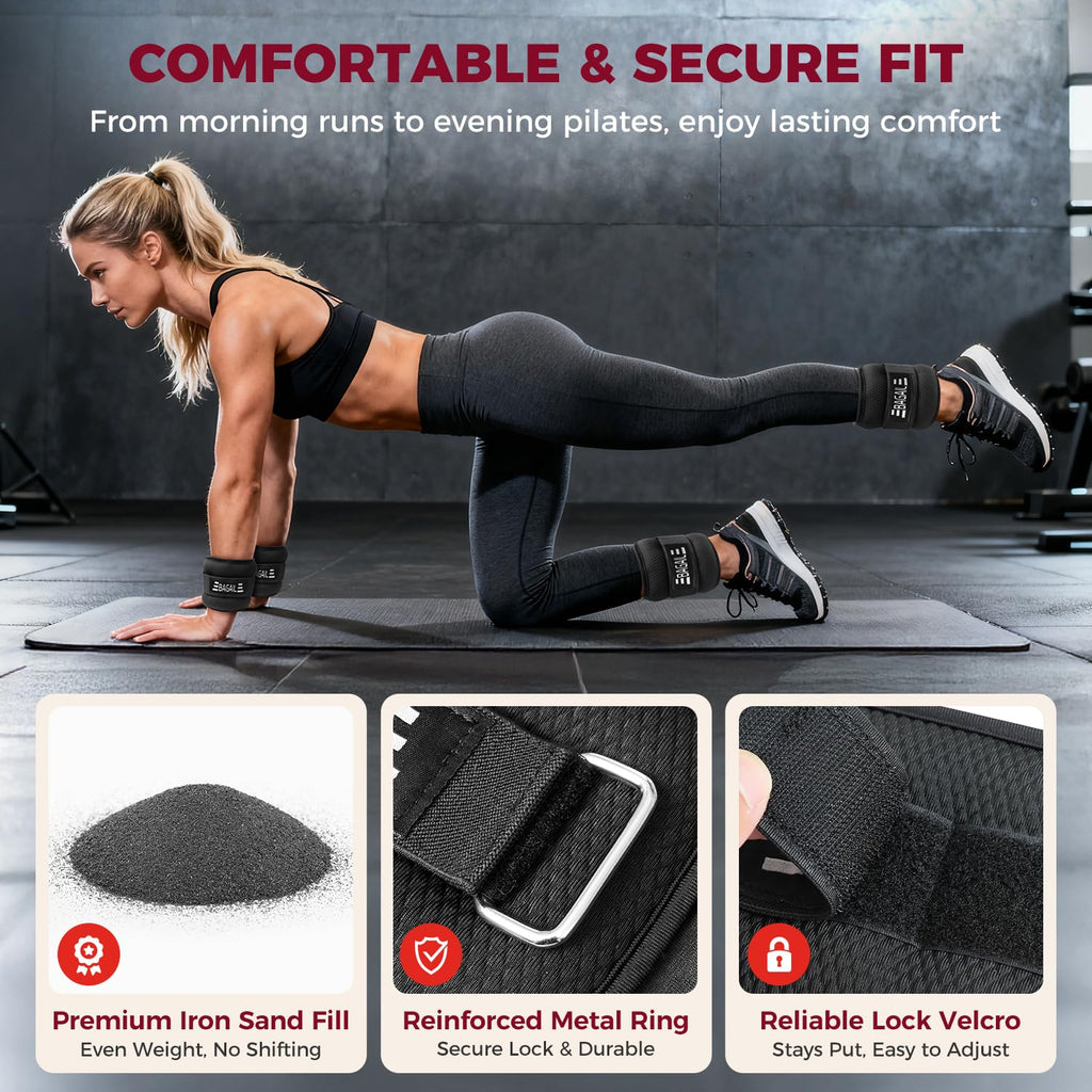 BAGAIL Wearable Ankle & Wrist Weights – 2lb