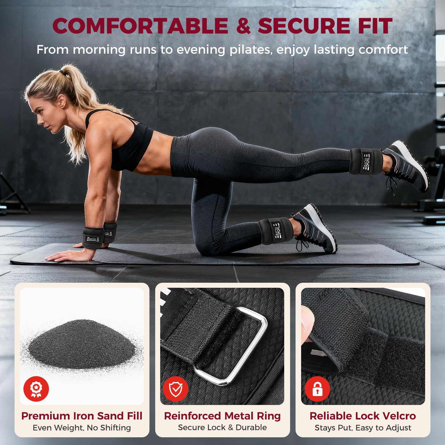 BAGAIL Wearable Ankle & Wrist Weights – 2lb