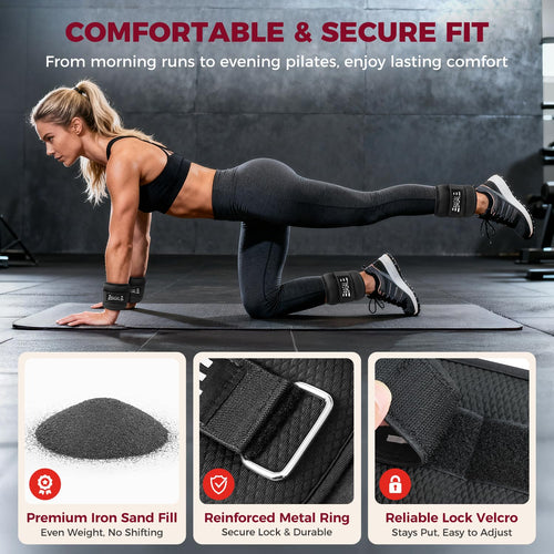 BAGAIL Wearable Ankle & Wrist Weights – 2lb