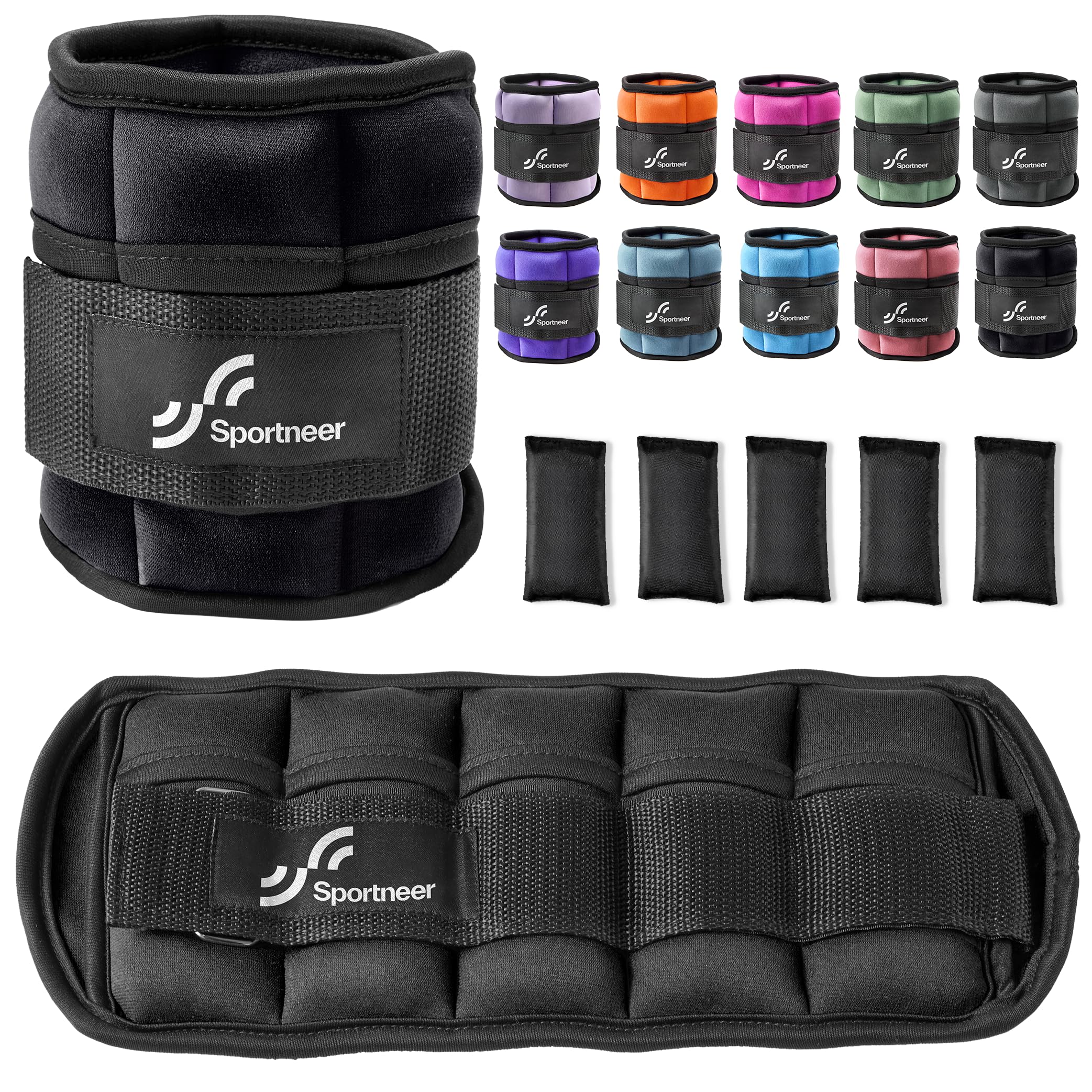 Sportneer Adjustable Ankle Weights Set (2–10 lbs)